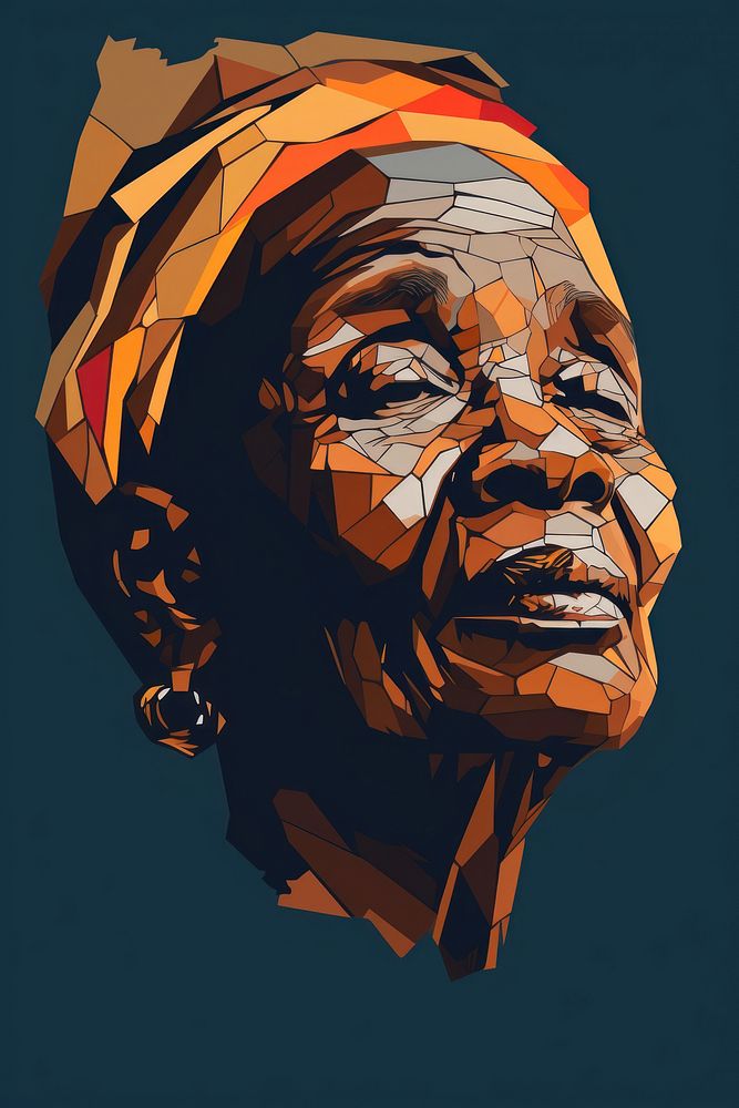 Old african woman head portrait art photography. AI generated Image by rawpixel.
