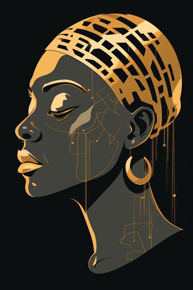 African girl head art accessories photography. AI generated Image by rawpixel.