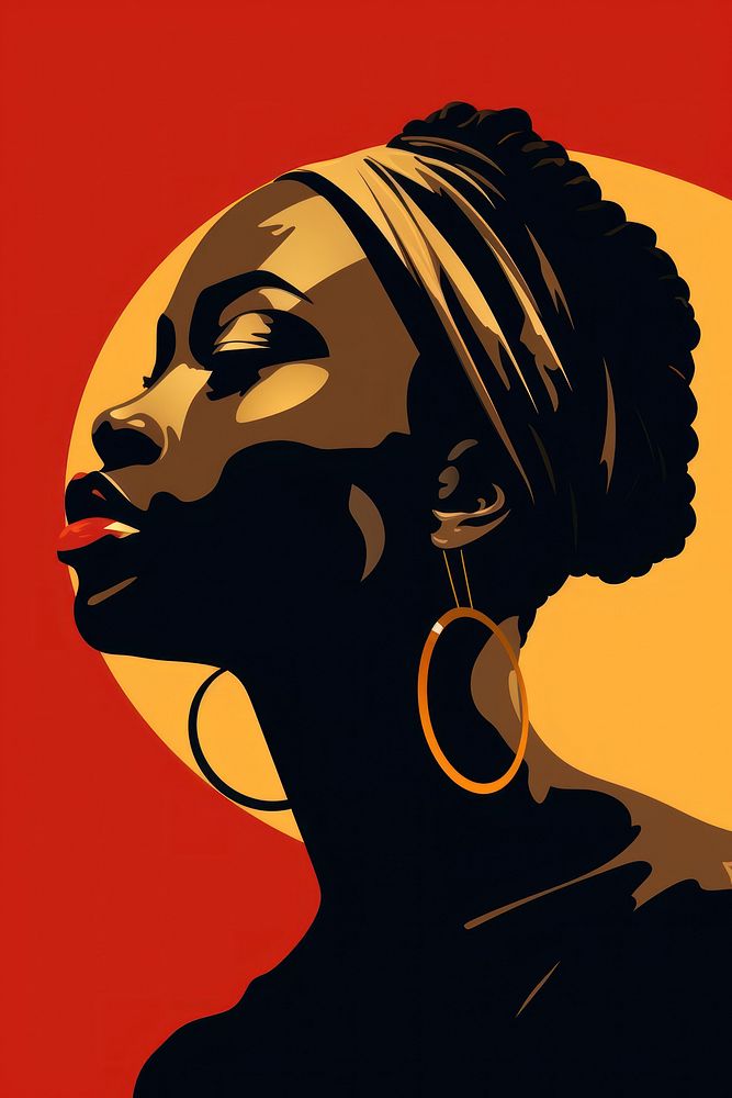 African girl head adult art representation. AI generated Image by rawpixel.