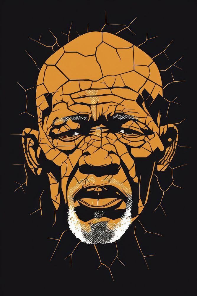 African grandpa head portrait art architecture. AI generated Image by rawpixel.