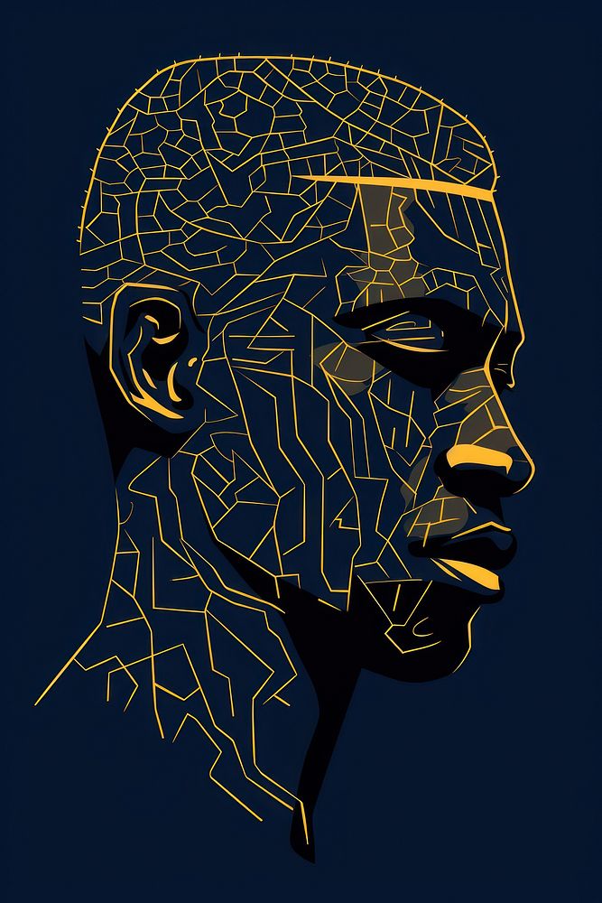 African man head portrait drawing sketch. AI generated Image by rawpixel.