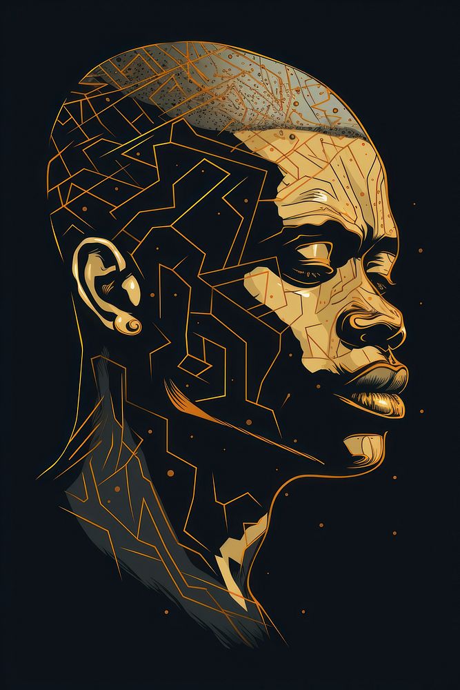 African man head portrait art photography. AI generated Image by rawpixel.