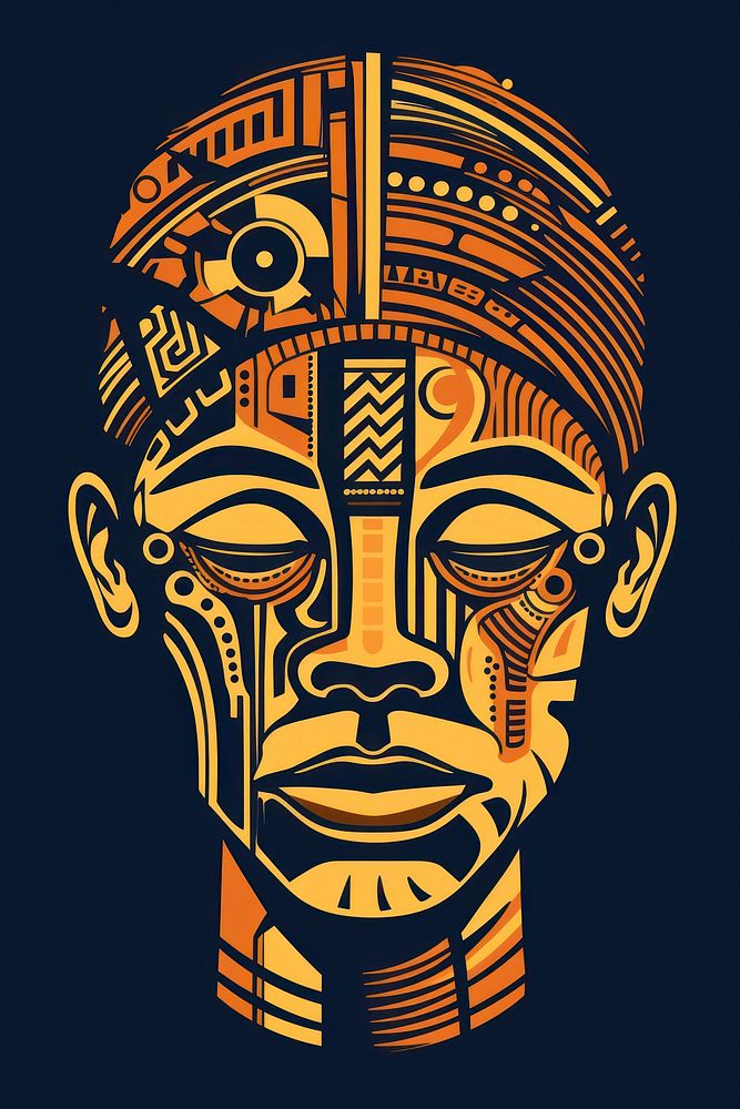 African tribal man head representation architecture creativity. AI generated Image by rawpixel.
