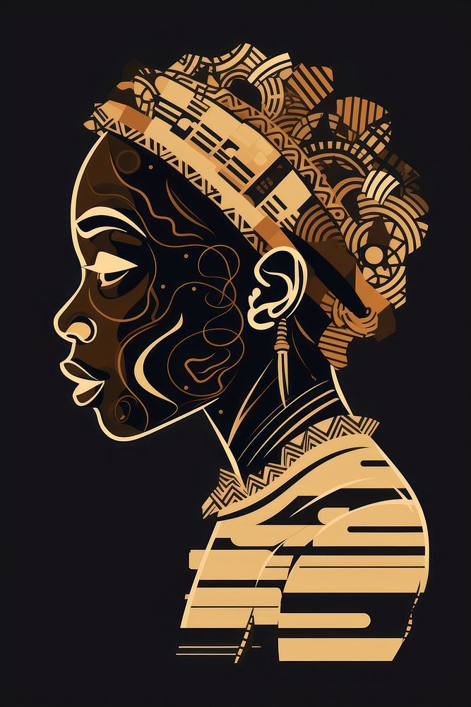African tribal child head portrait drawing sketch. AI generated Image by rawpixel.