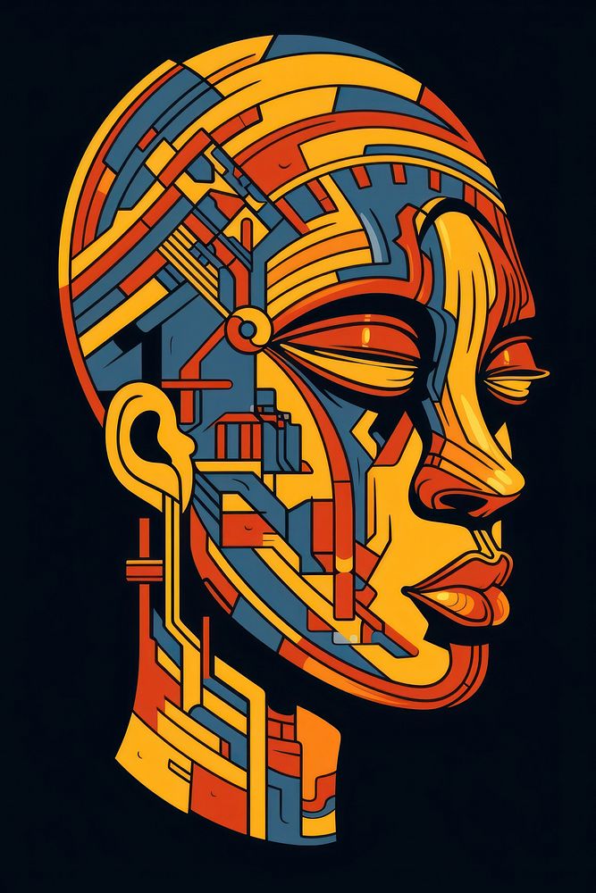 African woman head masks art architecture creativity. AI generated Image by rawpixel.