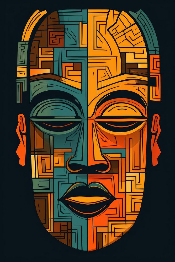 African head masks architecture representation creativity. AI generated Image by rawpixel.