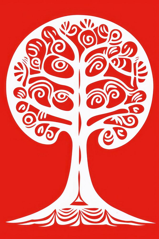 African tribal style tree logo creativity pattern. AI generated Image by rawpixel.
