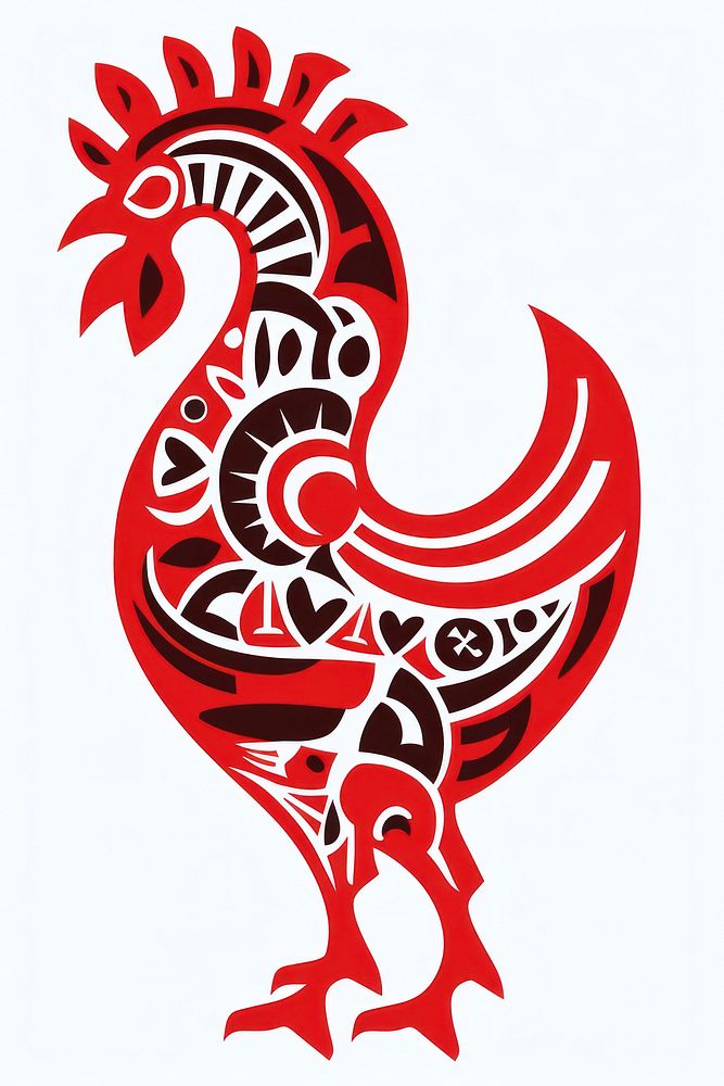 African tribal style chicken animal creativity livestock. AI generated Image by rawpixel.