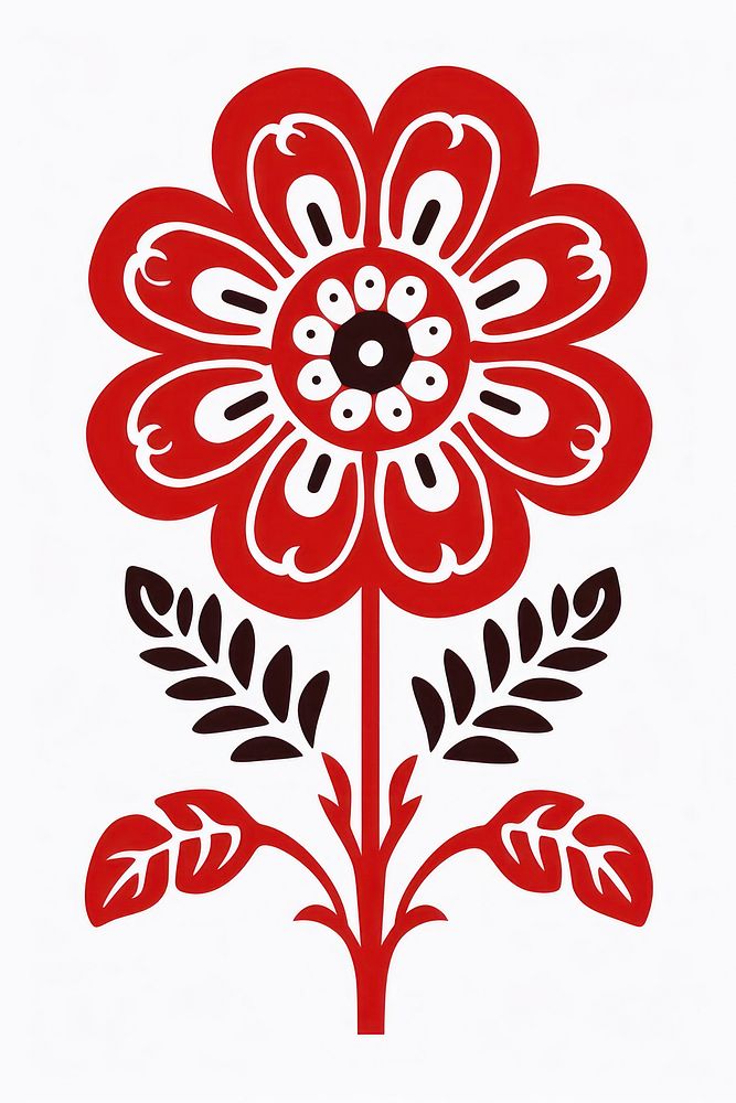 African tribal style flower art graphics pattern. AI generated Image by rawpixel.