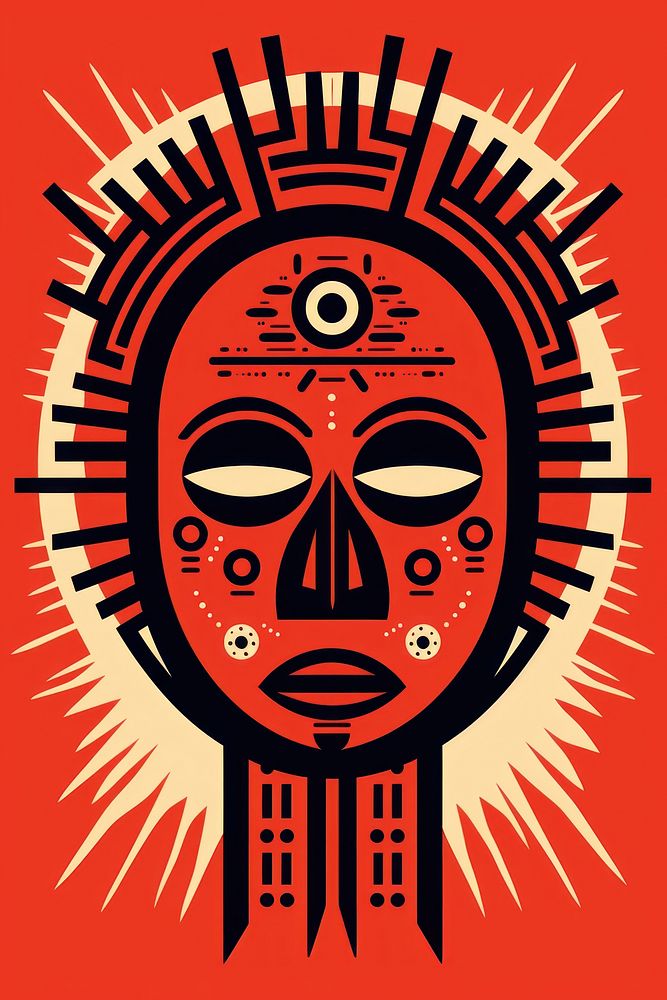 African tribal style sun art representation creativity. AI generated Image by rawpixel.