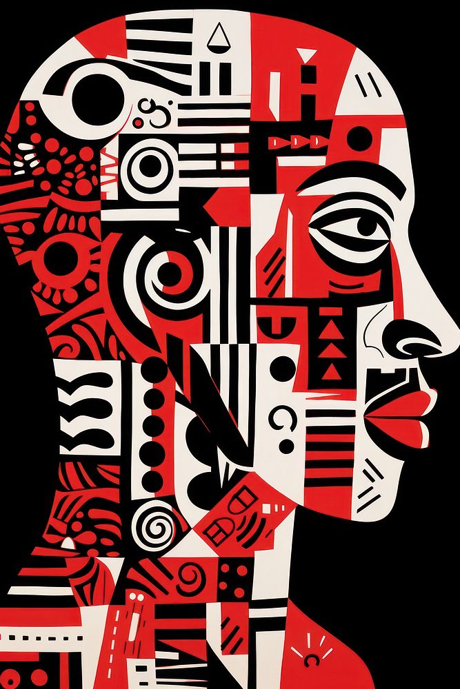 African tribal man art graphics creativity. AI generated Image by rawpixel.