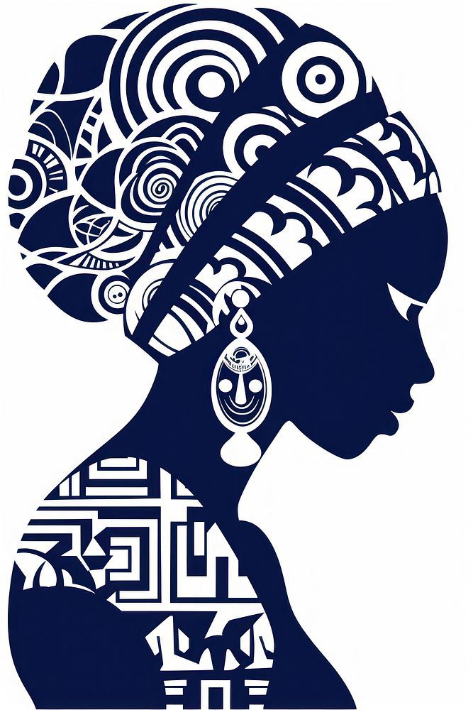African tribal woman silhouette art creativity. AI generated Image by rawpixel.