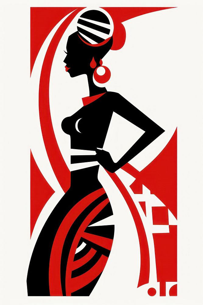 African tribal woman logo art creativity. AI generated Image by rawpixel.