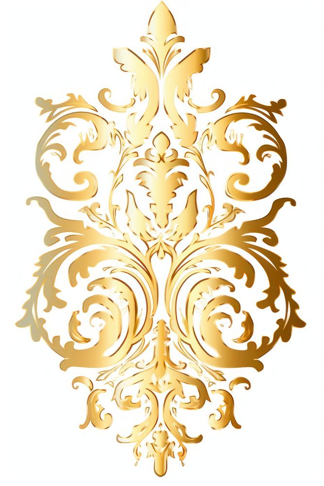 Baroque ornament pattern gold white background. AI generated Image by rawpixel.