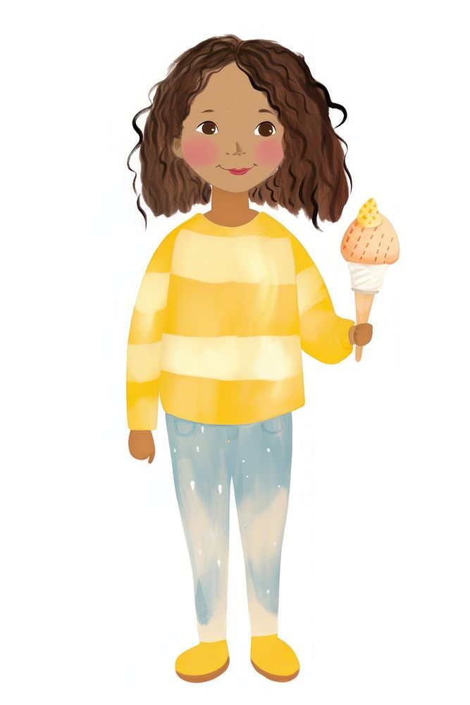 Girl holding ice cream dessert cute toy. AI generated Image by rawpixel.