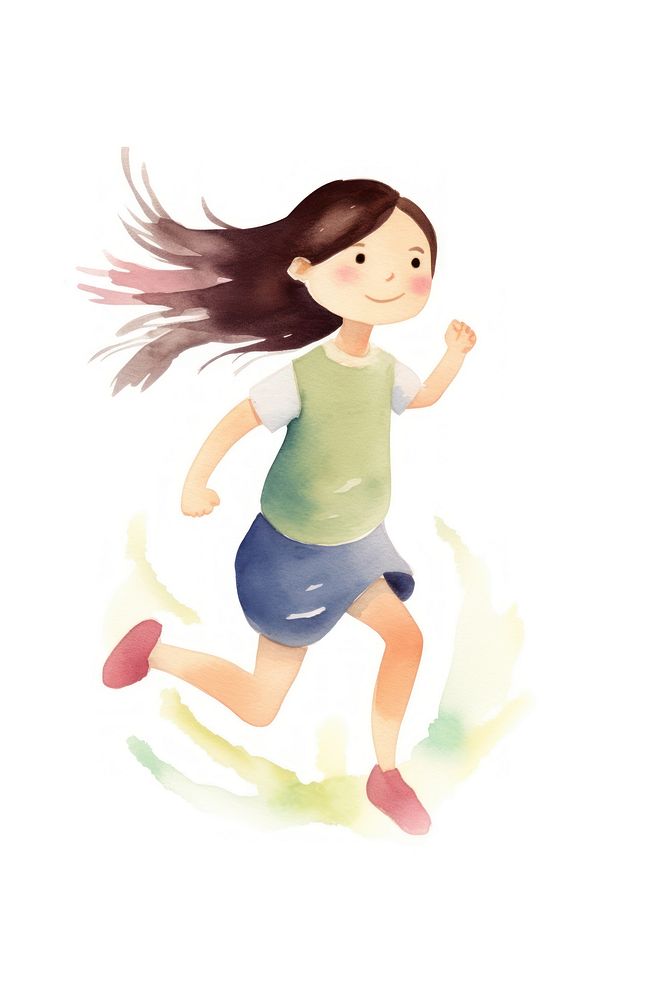 Girl running shorts exercising hairstyle. AI generated Image by rawpixel.