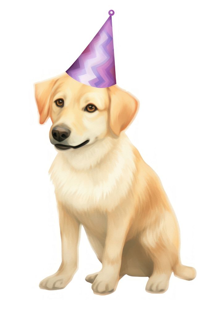 Dog wearing birthday hat mammal animal cute. AI generated Image by rawpixel.