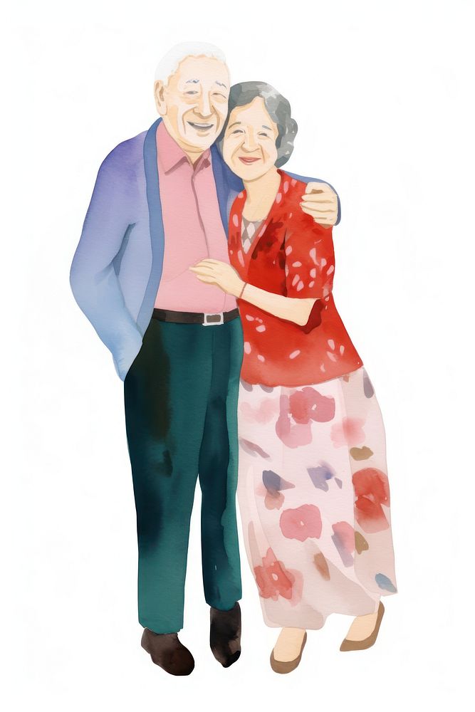 Couple old portrait adult white background. AI generated Image by rawpixel.