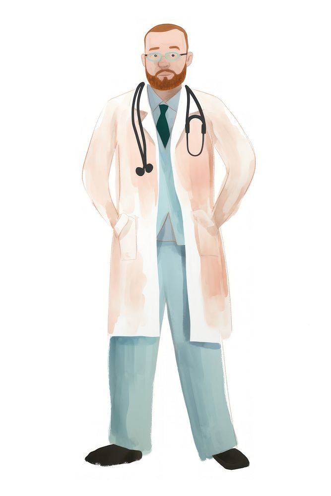 Man doctor white background stethoscope physician. AI generated Image by rawpixel.