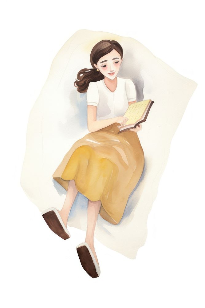 Woman with book painting drawing sketch. AI generated Image by rawpixel.