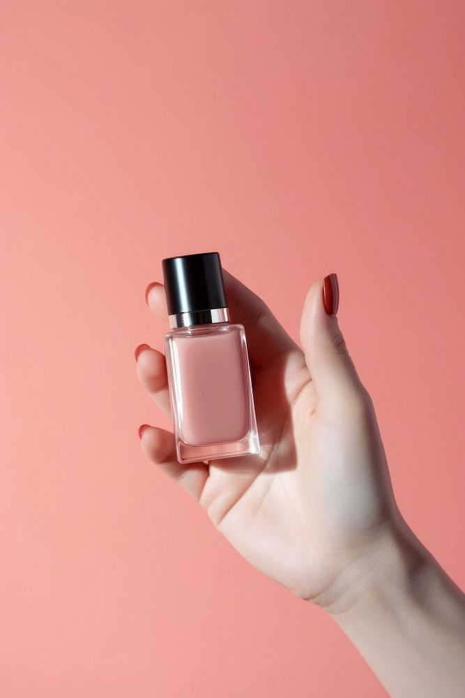 Nail polish bottle cosmetics perfume holding. AI generated Image by rawpixel.