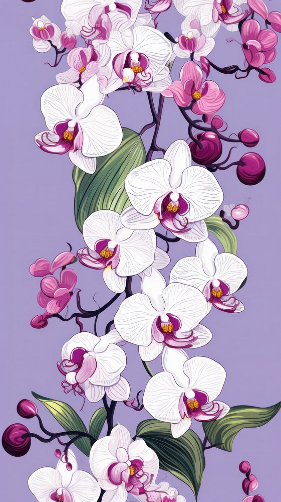 Orchid flower blossom pattern plant. AI generated Image by rawpixel.