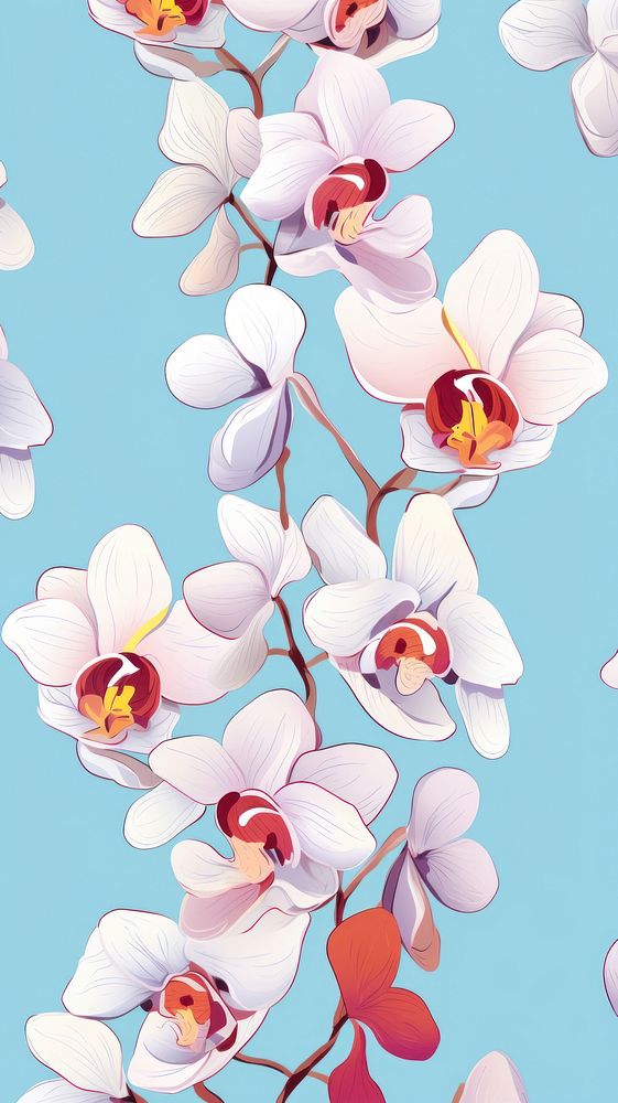 Orchid flower backgrounds pattern plant. AI generated Image by rawpixel.