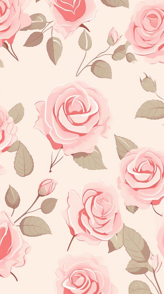 Rose pink pattern flower backgrounds. AI generated Image by rawpixel.