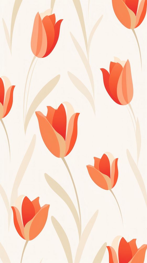 Tulip flower pattern backgrounds wallpaper. AI generated Image by rawpixel.