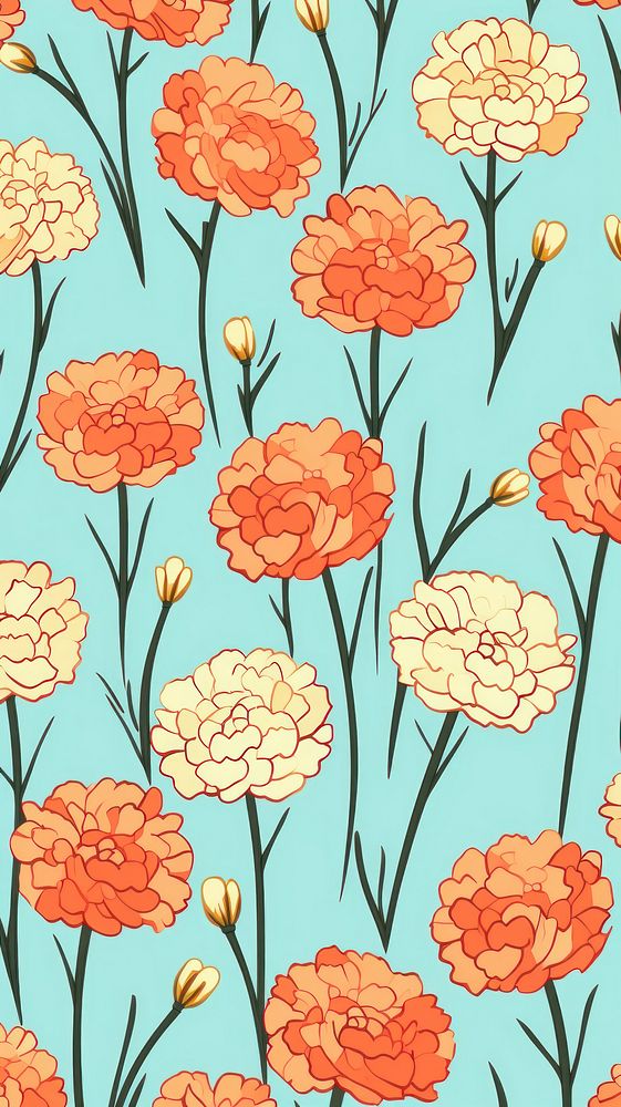 Carnation pattern flower backgrounds. AI generated Image by rawpixel.