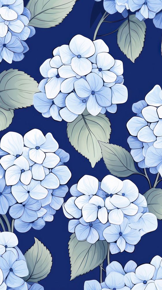 Hydrangea pattern flower backgrounds. AI generated Image by rawpixel.