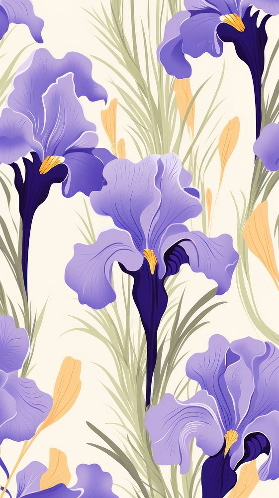 Iris pattern flower backgrounds. AI generated Image by rawpixel.