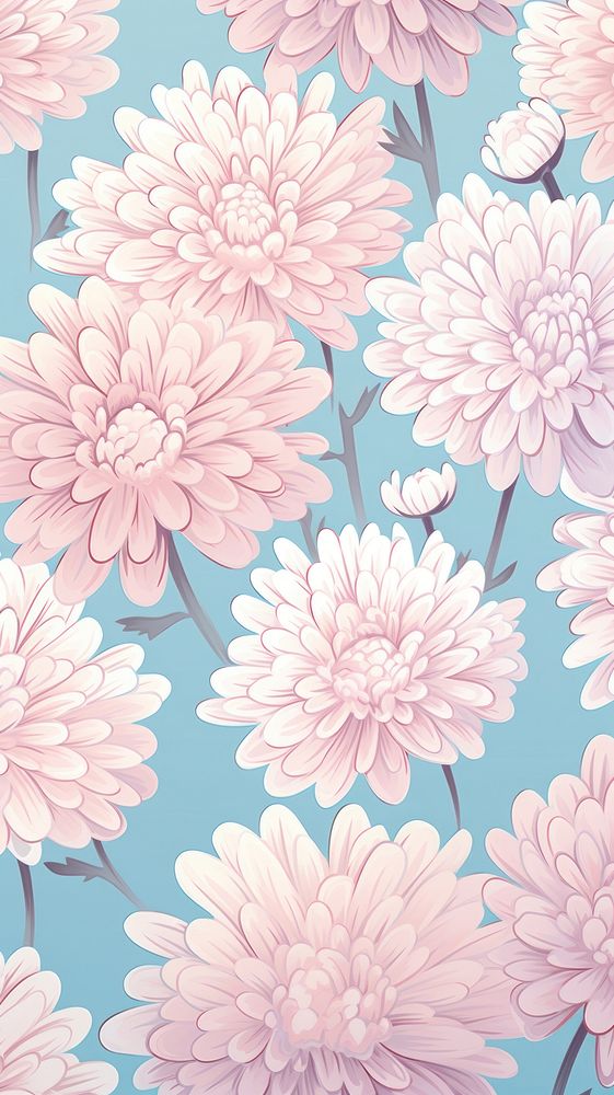 Chrysanthemum pattern flower backgrounds. AI generated Image by rawpixel.