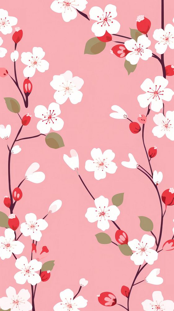 Sakura pattern flower backgrounds. AI generated Image by rawpixel.