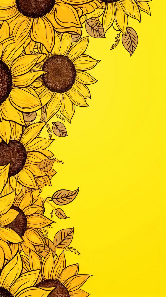 Sunflower floral plant inflorescence backgrounds. AI generated Image by rawpixel.