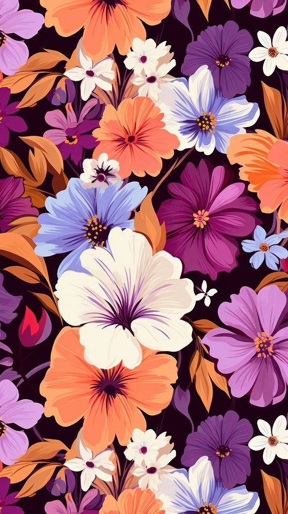 Floral classic pattern flower backgrounds. AI generated Image by rawpixel.