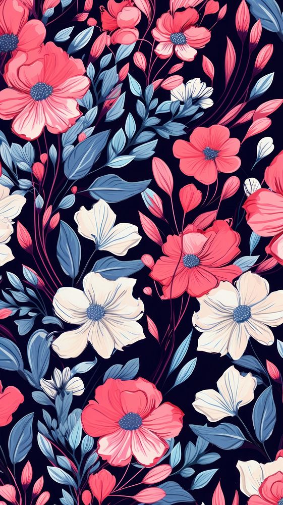 Floral classic pattern flower backgrounds. AI generated Image by rawpixel.