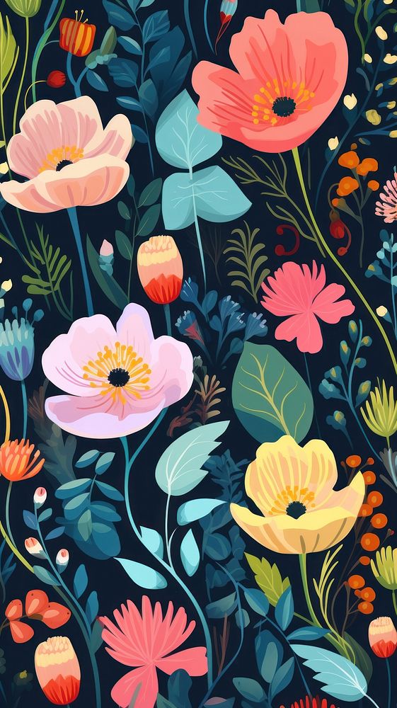 Flower and plant pattern backgrounds petal. AI generated Image by rawpixel.
