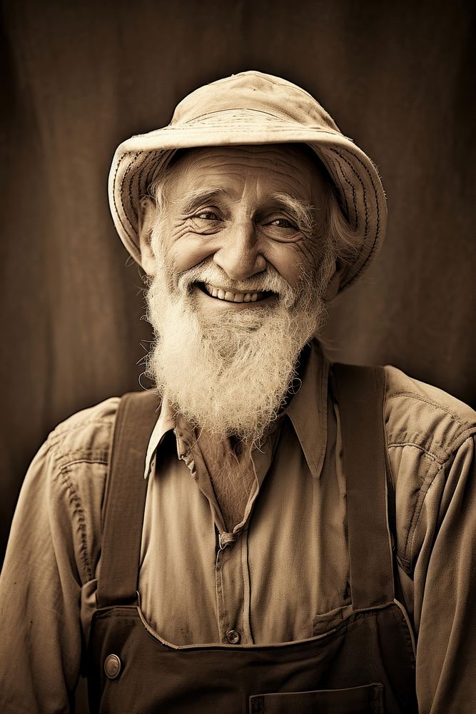 Old man farmer photography portrait smiling. AI generated Image by rawpixel.