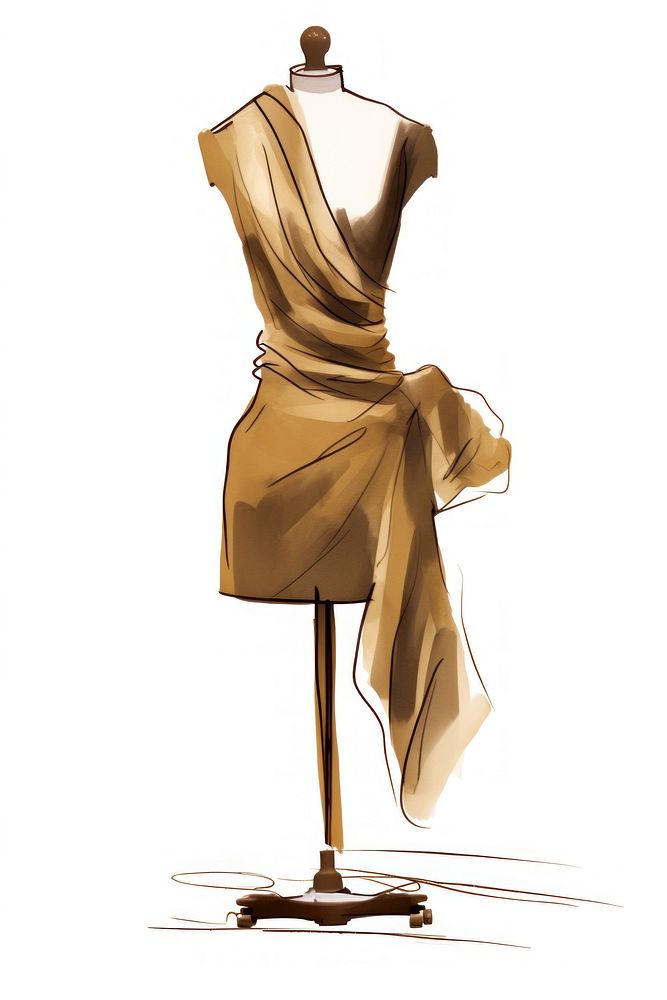 Clothing on a mannequin fashion drawing sketch. AI generated Image by rawpixel.