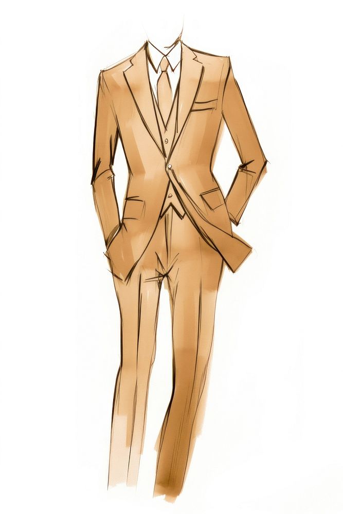 Suit on mannequin drawing tuxedo sketch. AI generated Image by rawpixel.