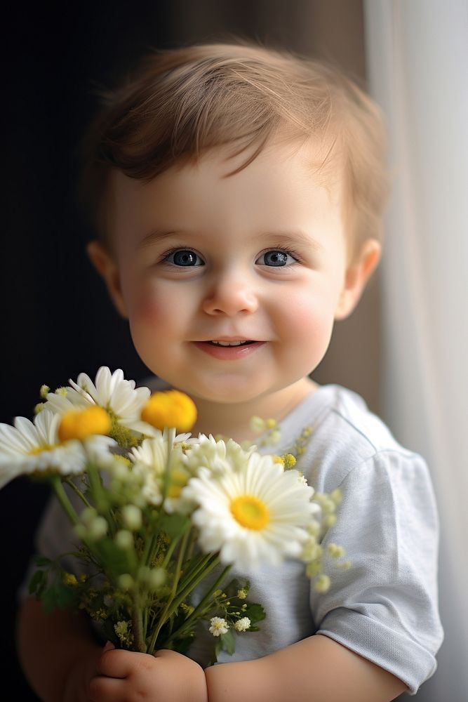 Portrait flower baby daisy. AI generated Image by rawpixel.