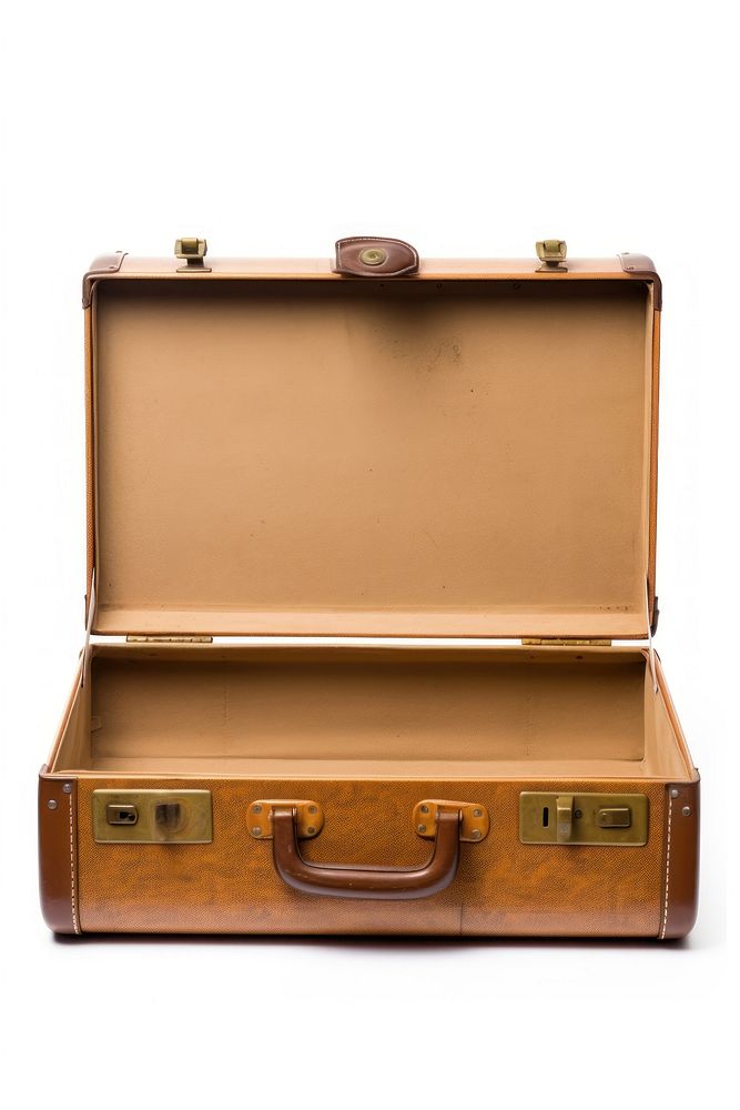 Vintage blank suitcase opened briefcase luggage bag. AI generated Image by rawpixel.