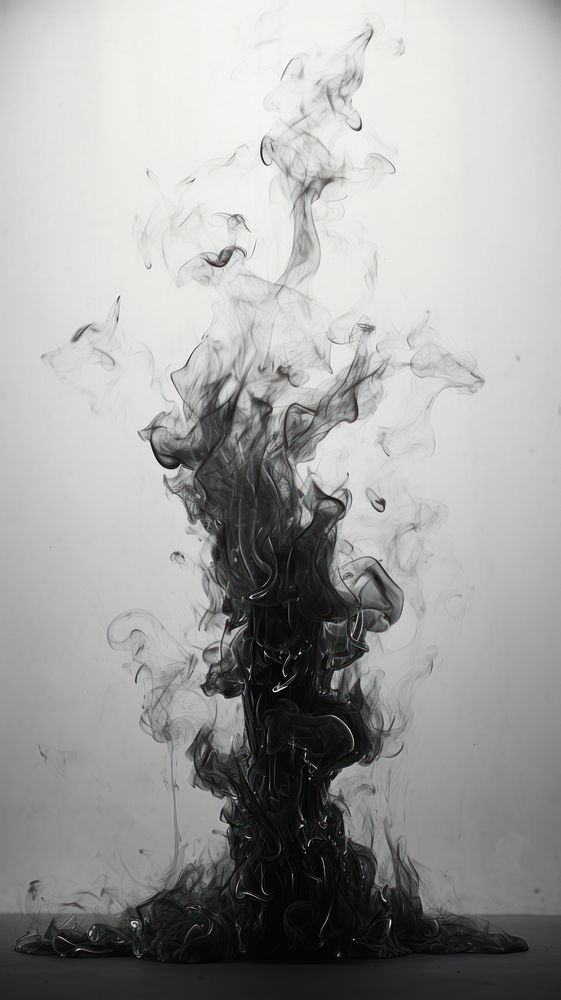 Black burning flame drawing sketch white. AI generated Image by rawpixel.