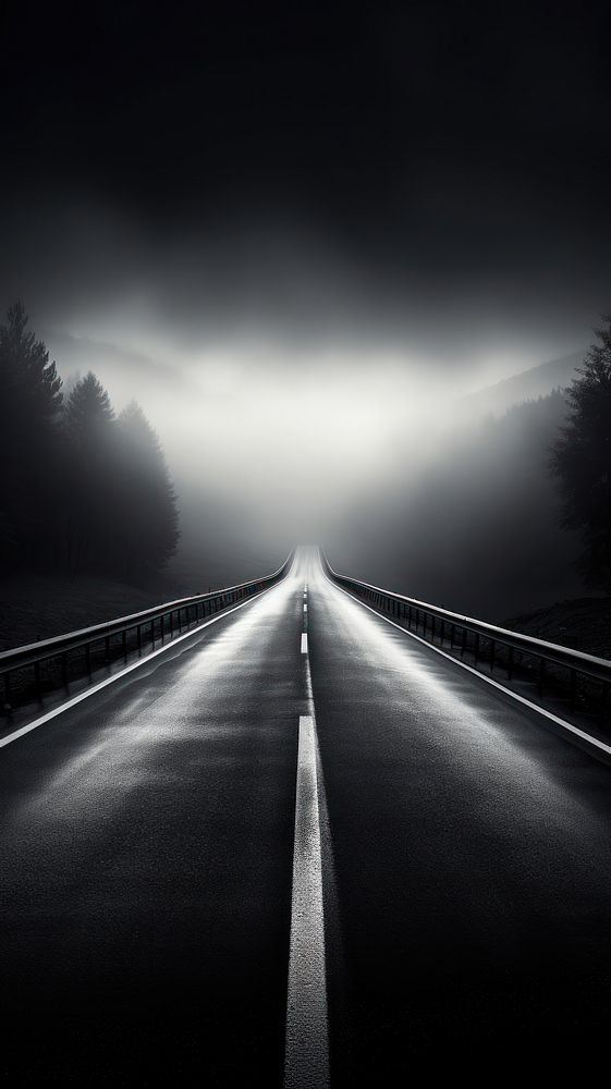 Empty highway asphalt nature black. AI generated Image by rawpixel.