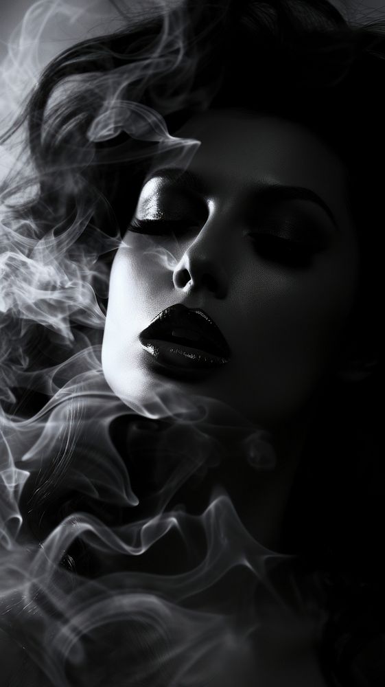 Smoke portrait adult black. AI generated Image by rawpixel.