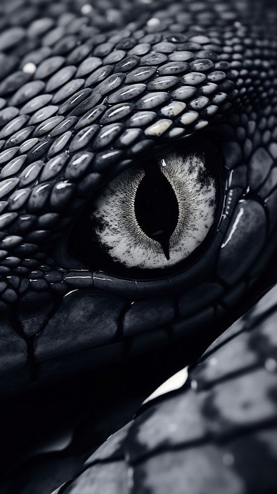 Snake eyes reptile animal black. AI generated Image by rawpixel.