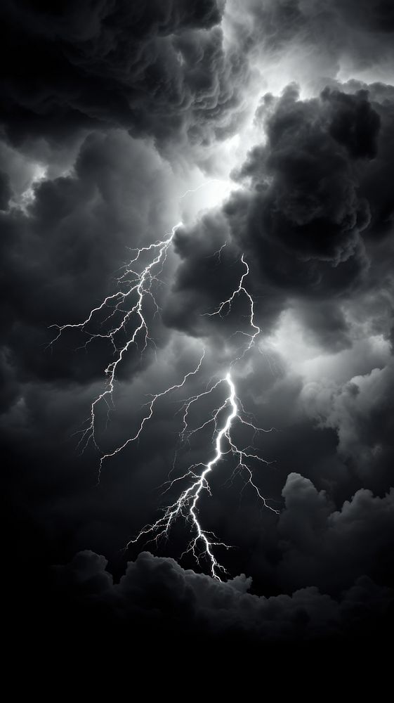 Storm sky thunderstorm lightning outdoors. AI generated Image by rawpixel.