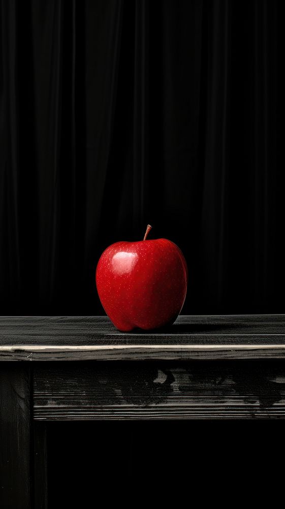 Red apple fruit black plant. AI generated Image by rawpixel.