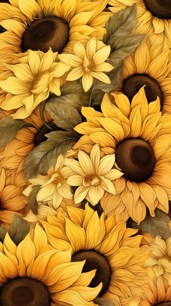 Sunflower backgrounds petal plant. AI generated Image by rawpixel.